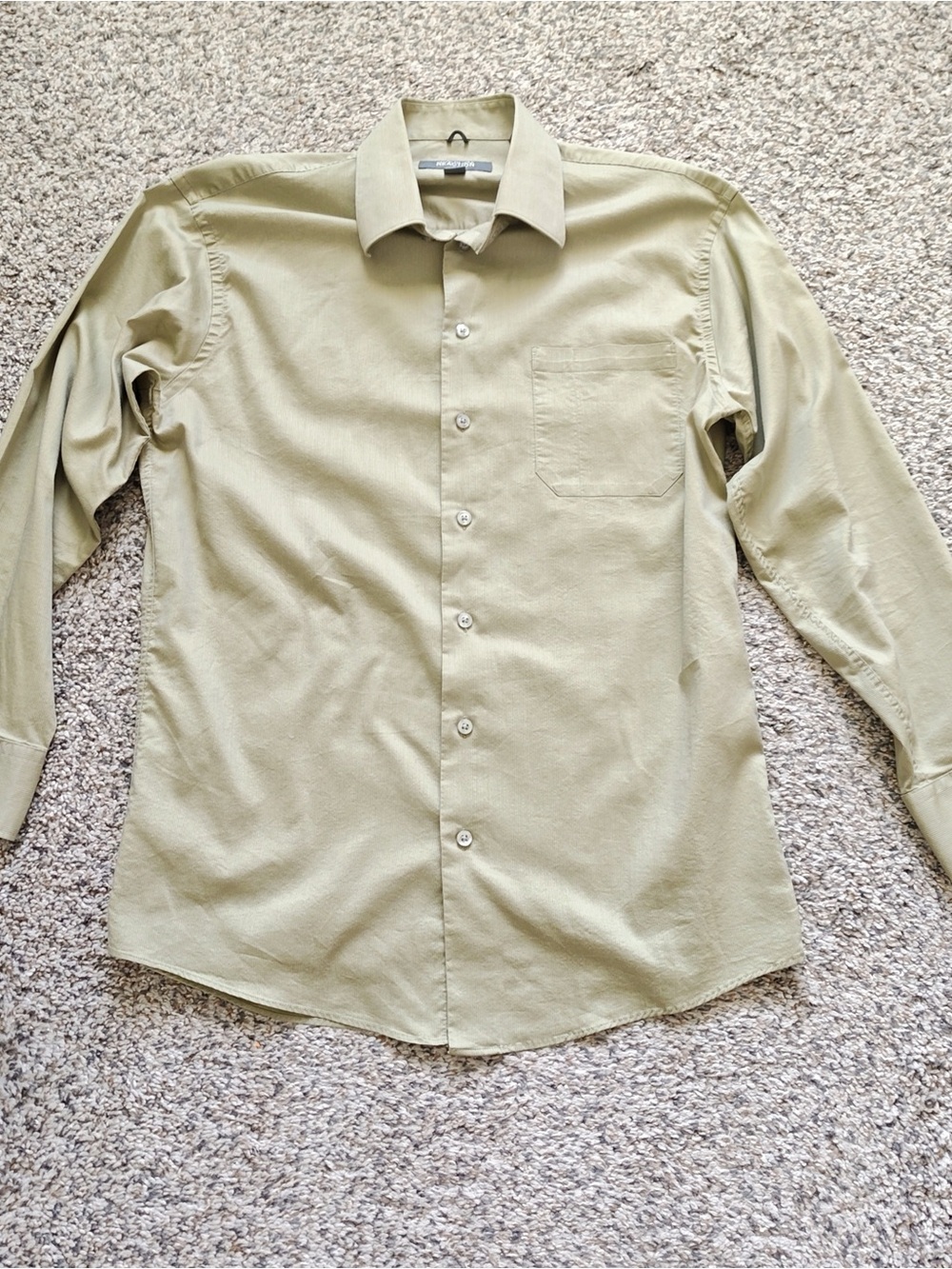 Calvin Klein Olive Button-Down Long Sleeve Shirt - Picture 1 of 3